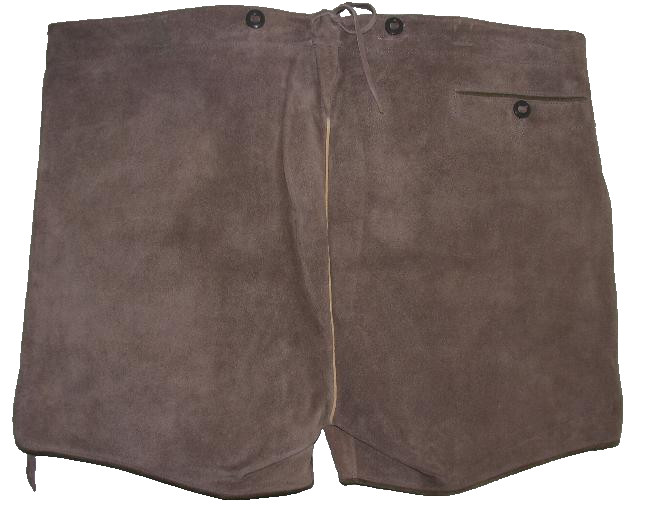 Huge: Short Men’s Traditional Lederhosen / Trachtenhose In Gray Approx. Size 58