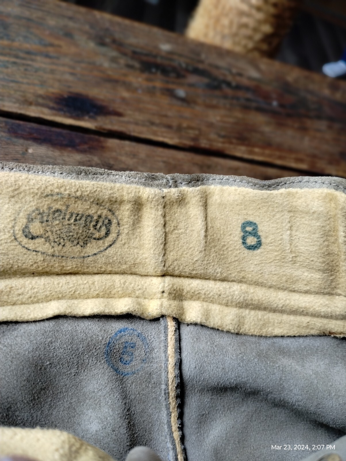 Vintage Child’s Lederhosen Shorts Gray Green Suede Waist 13″ Length 15″