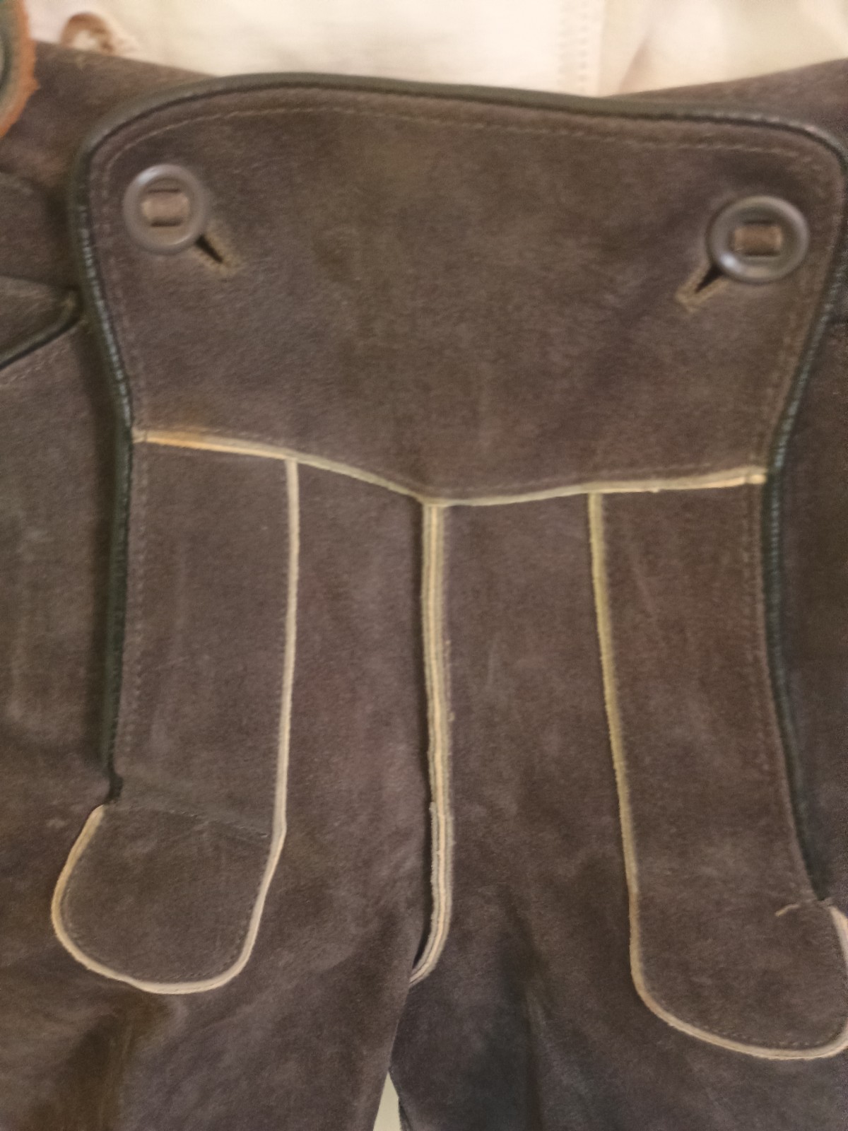 Vintage Traditional Teen Size 32 Suede Lederhosen With Hammerschmid Shirt