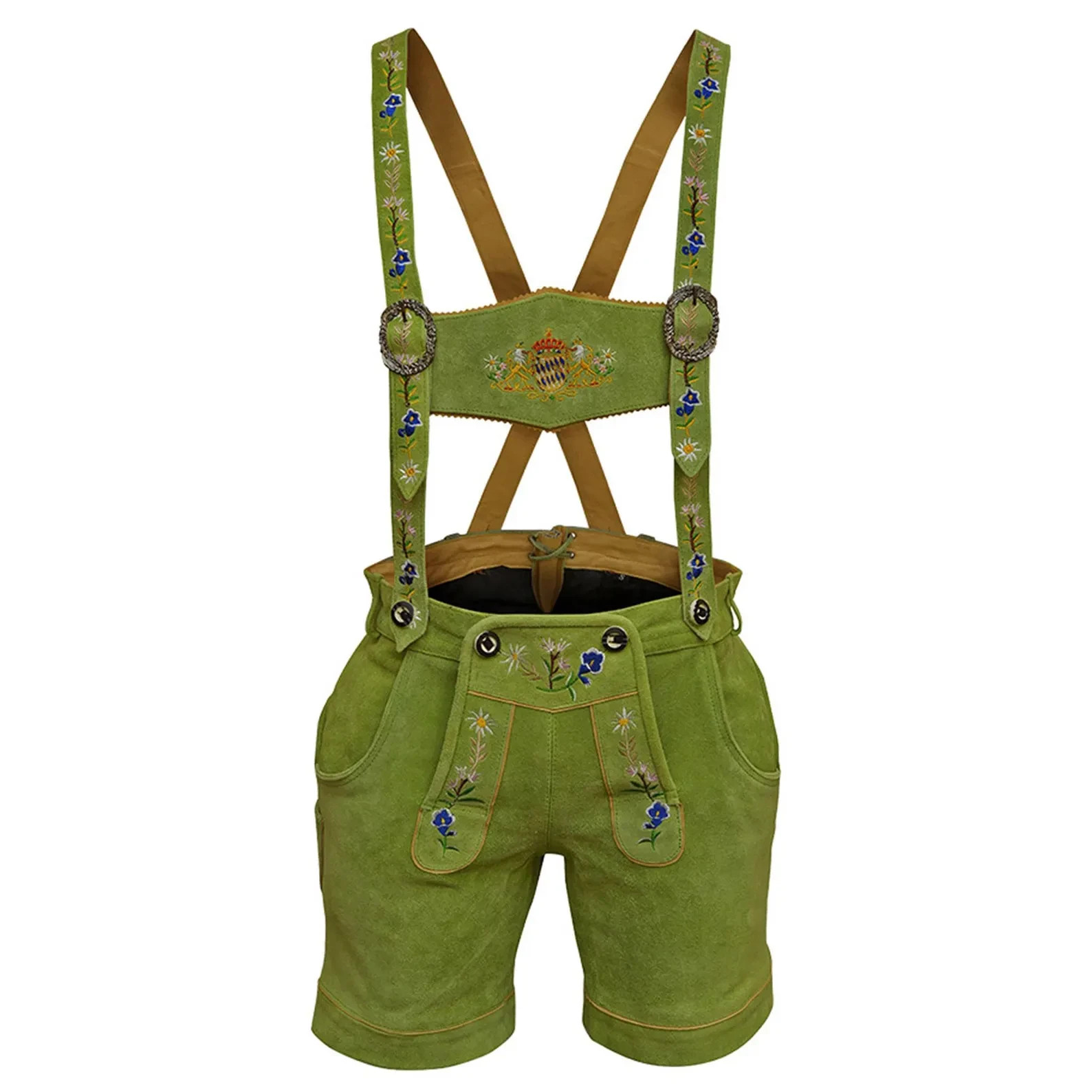 Womens Lederhosen Shorts Suede Leather | Oktoberfest Costume for Women | German
