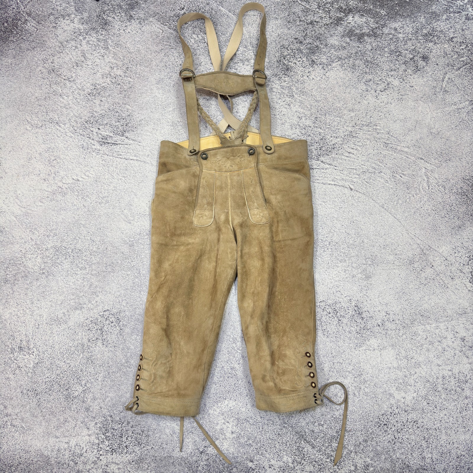 Authentic Vintage Lederhosen Traditional Bavarian Leather Pants 48 (32)