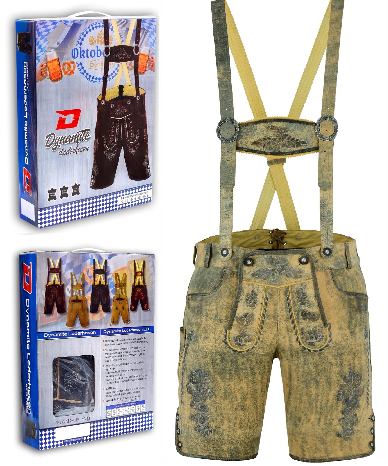 Men’s Vintage Brown Suede Leather Lederhosen Shorts for Oktoberfest