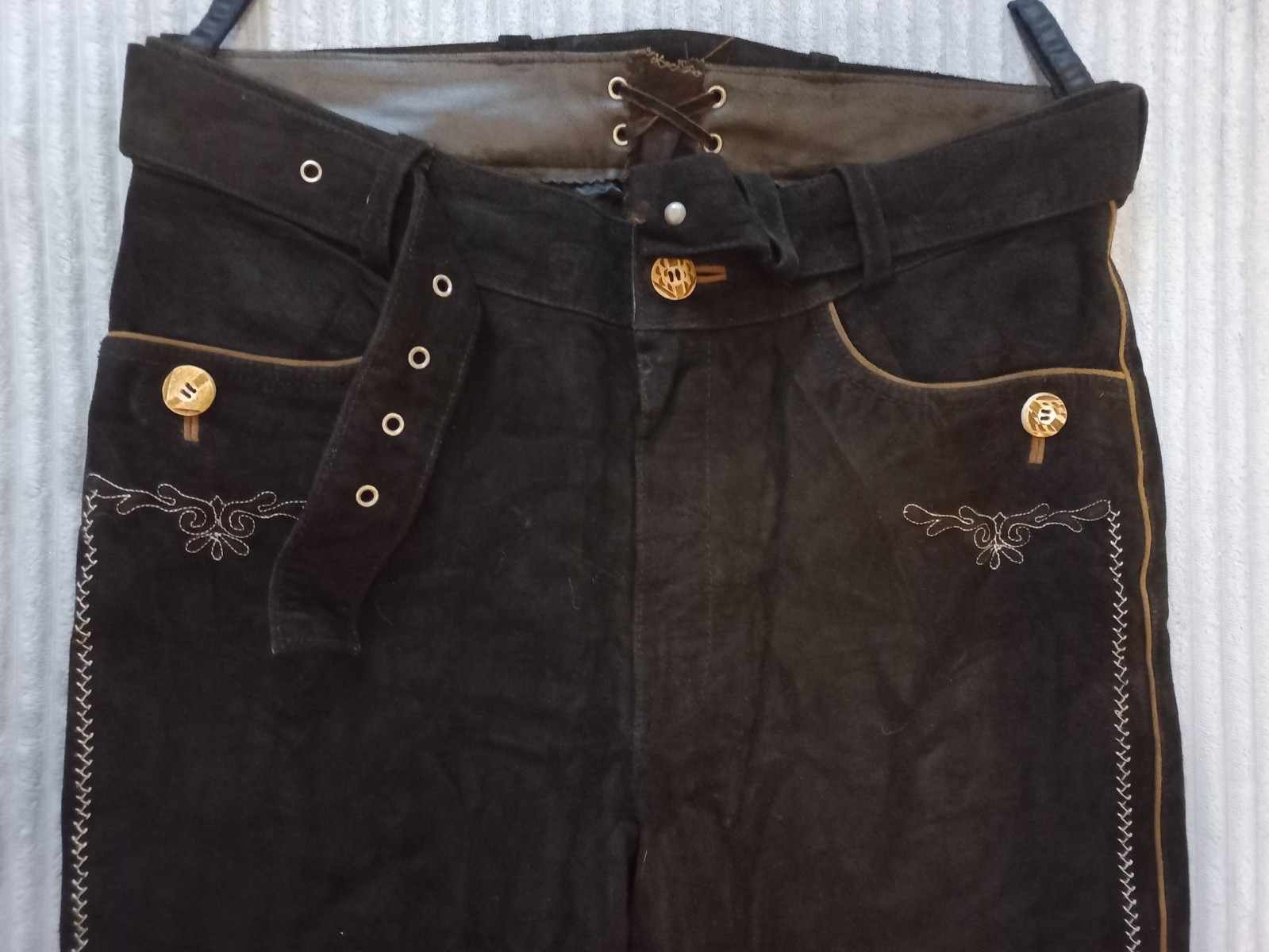 Lederhosen Trachten Oktoberfest Leather pants shorts (Size 48 (EU M))