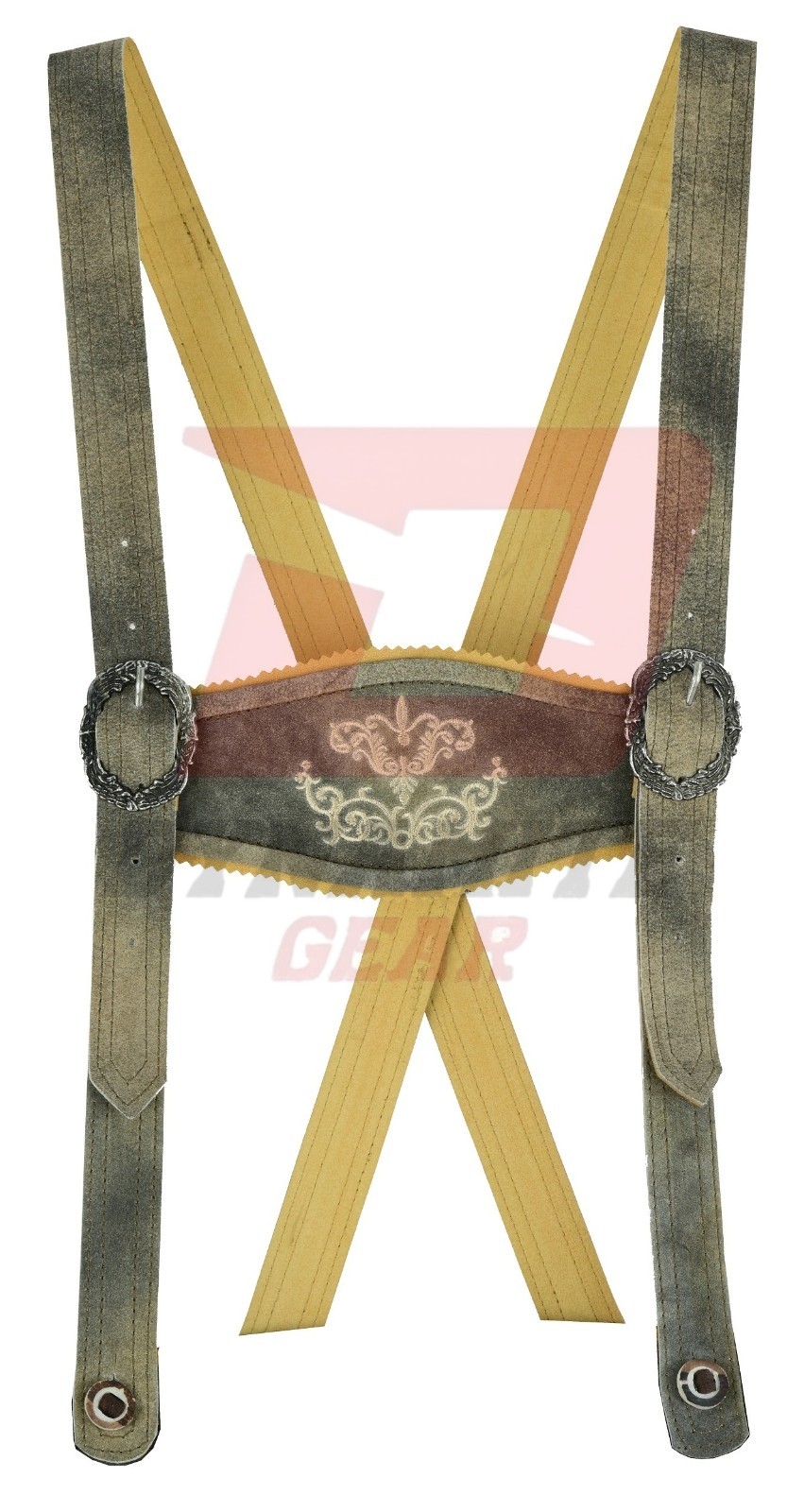 Bavarian Oktoberfest Lederhosen Skirt German Tracht Outfit Grey