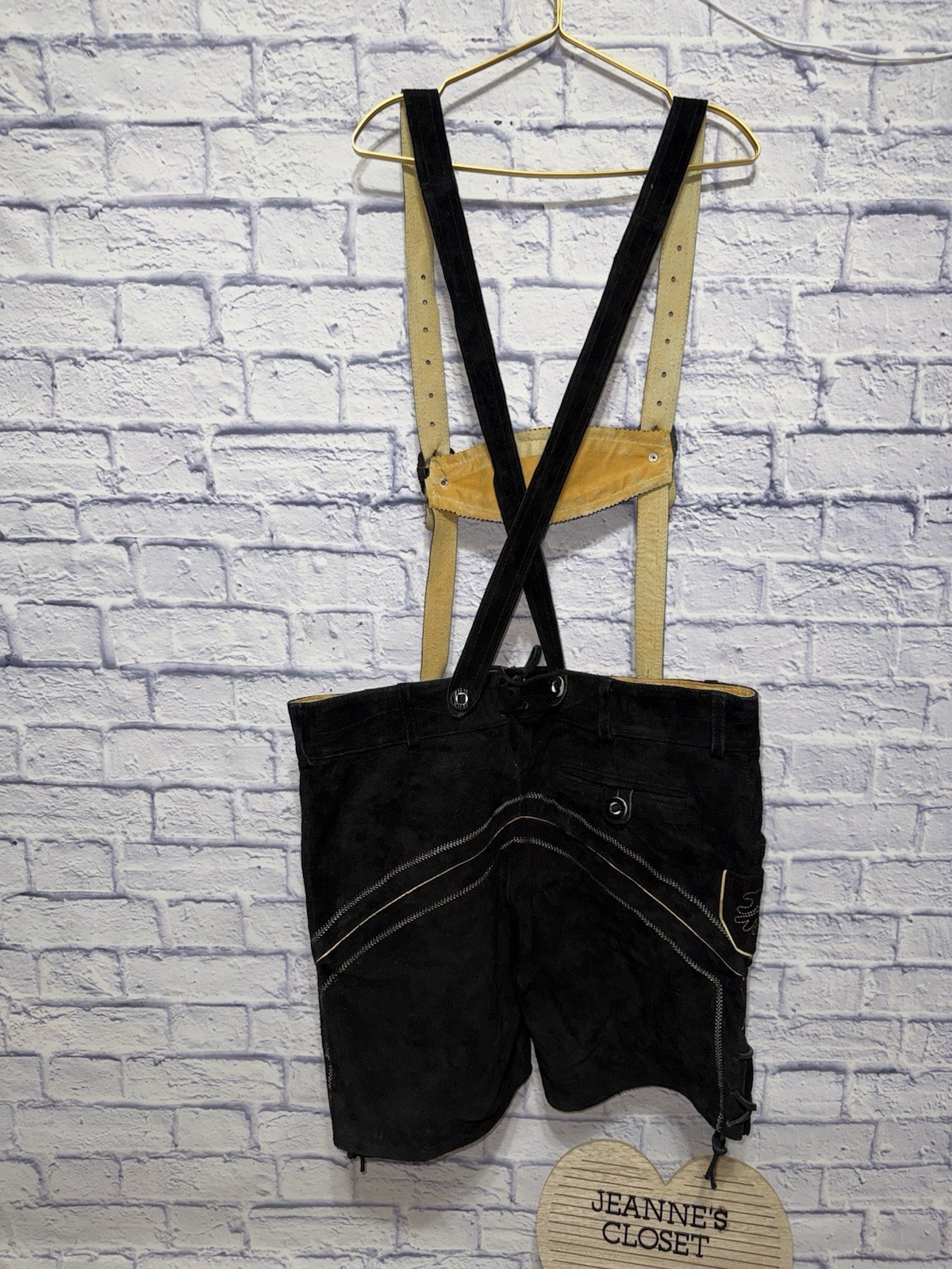 Gaudi Leathers Oktoberfest Costume Traditional German Lederhosen Size 56 Black