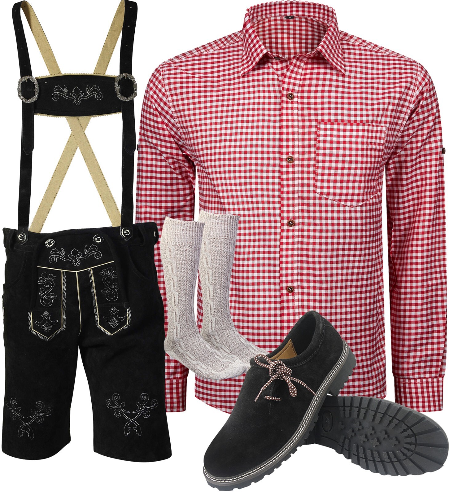 Costume set men’s costume set short costume leather pants 6 pieces pants shirt SKHBH16
