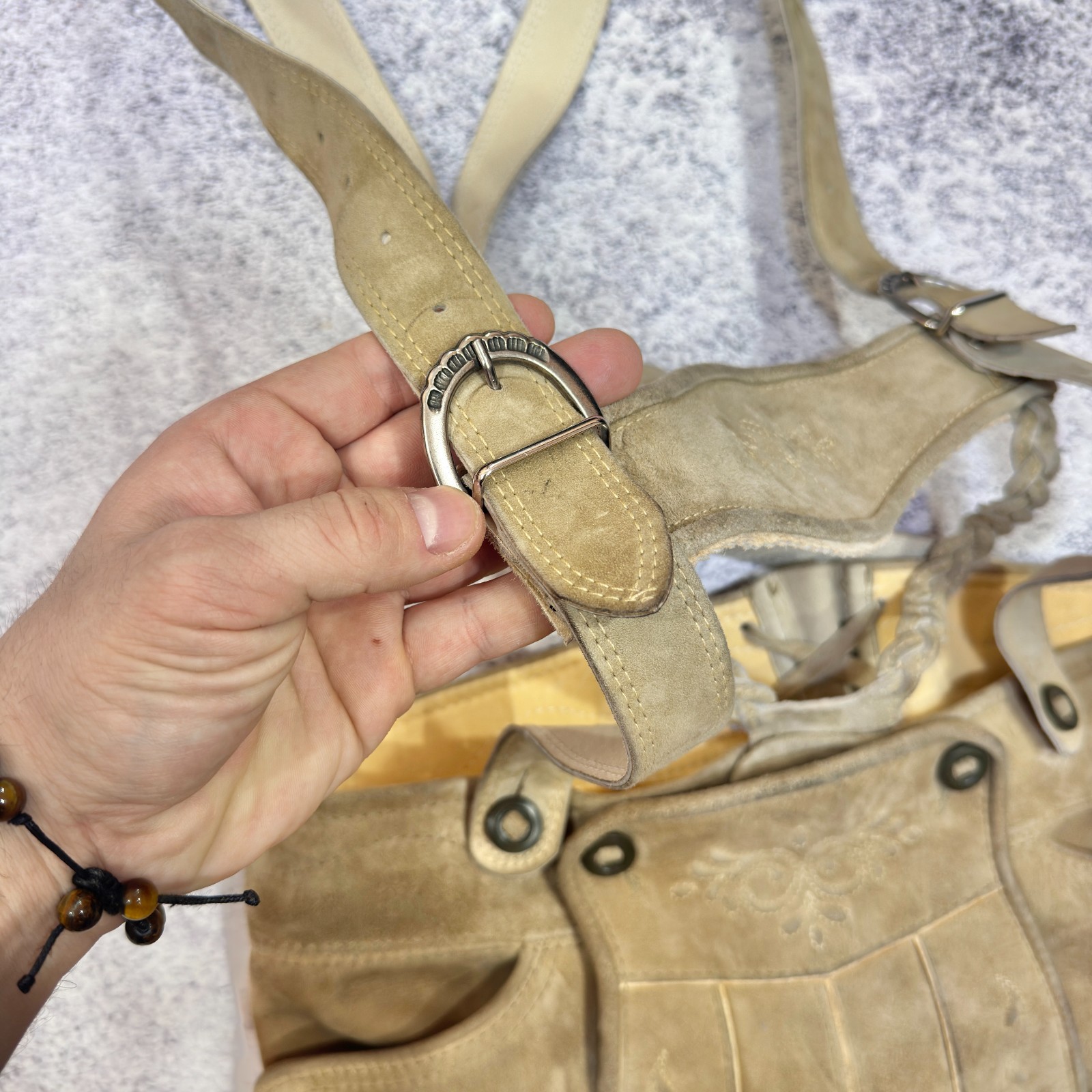 Authentic Vintage Lederhosen Traditional Bavarian Leather Pants 48 (32)