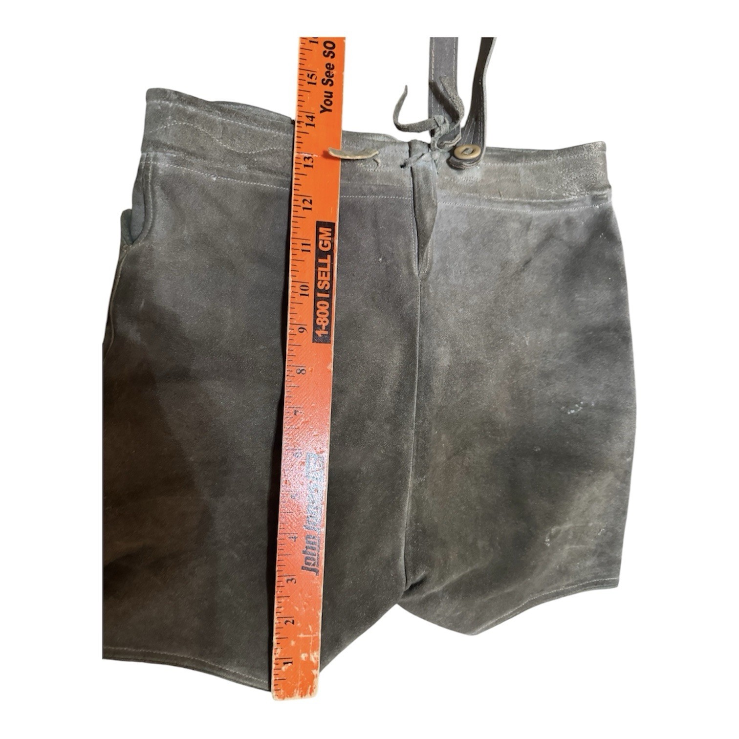 VTG Lederhosen Made Western Germany Suede Leather Shorts Suspenders Oktoberfest