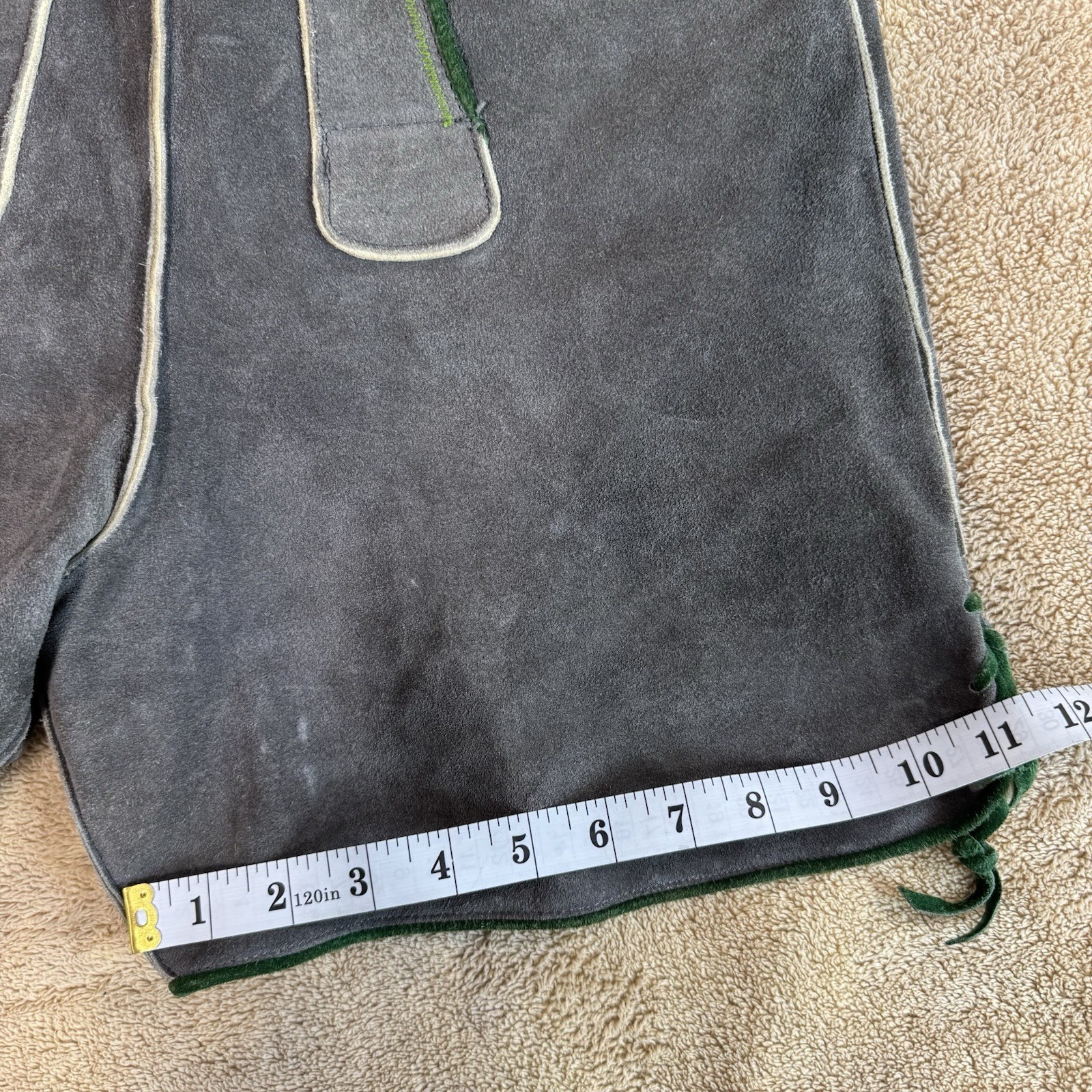Vintage Lederhosen Suede Leather German Bavarian Genuine Youth Measure In Pics