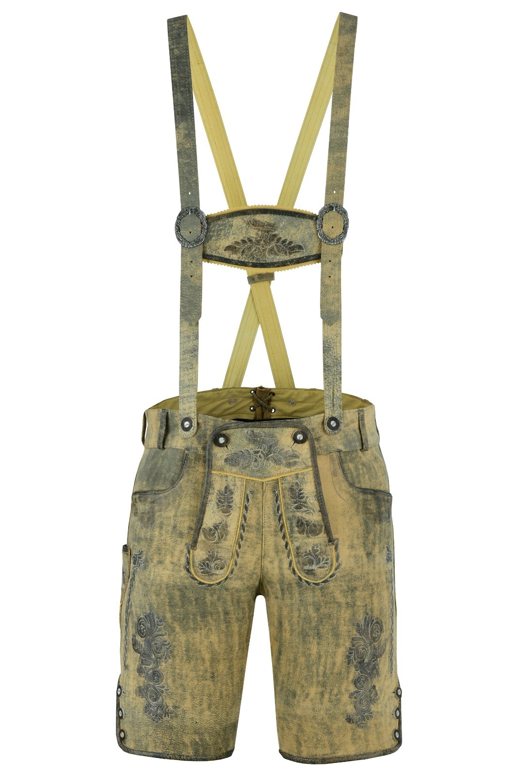 Men’s Vintage Brown Suede Leather Lederhosen Shorts for Oktoberfest