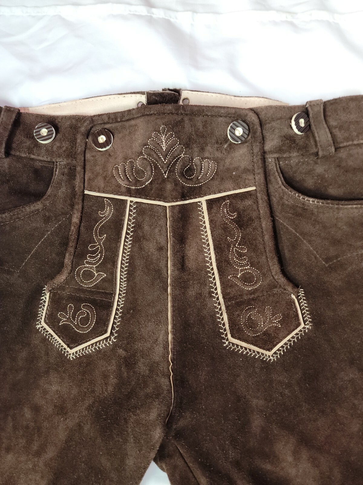 Lederhosen4U Men Genuine Leather Authentic German Lederhosen Dark brown 50 #C3
