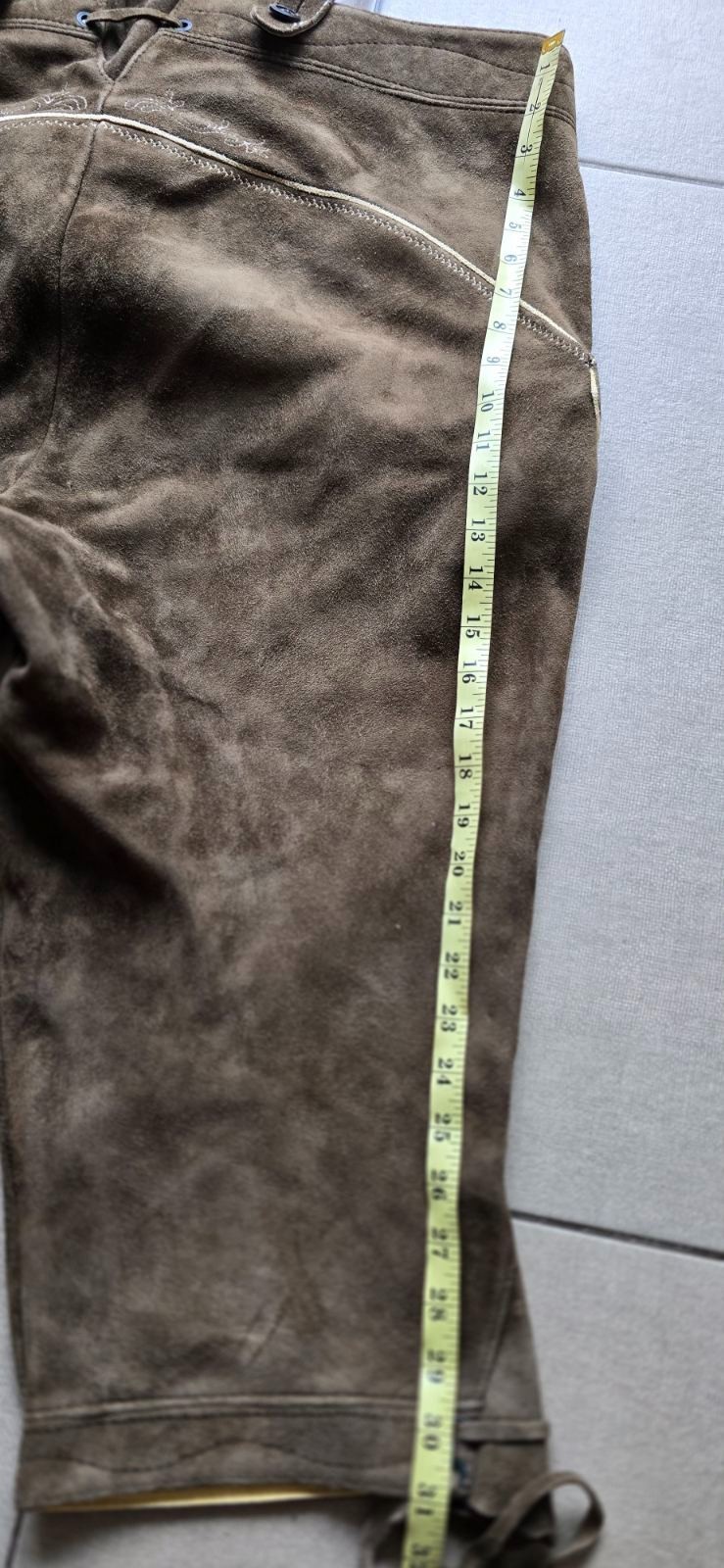 VTG Karl Klüber Trachten Lederhosen Leather Pants Men Oktoberfest Suspenders-2XL