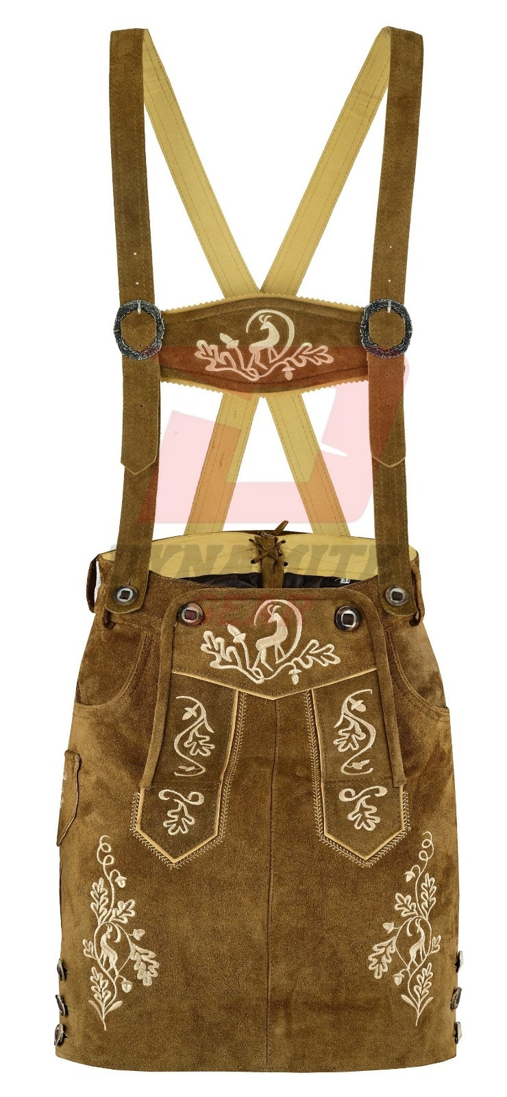 New German Bavarian Trachten Leather Women Oktoberfest Hand Crafted Skirt
