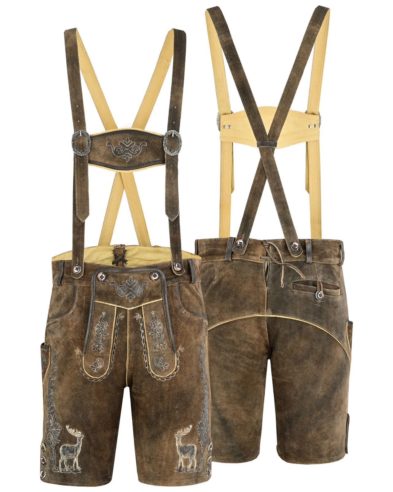 Authentic Bavarian Lederhosen Oktoberfest Costume Suede Lederhosen German Outfit