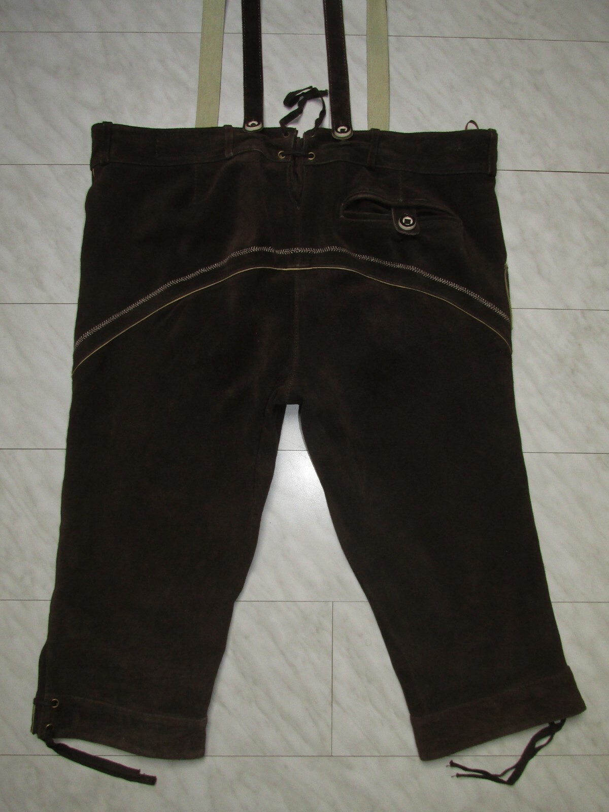 80s Knee High Leather Pants with V Straps Gay Size 58 Inside Smooth Leather/PL Very Soft