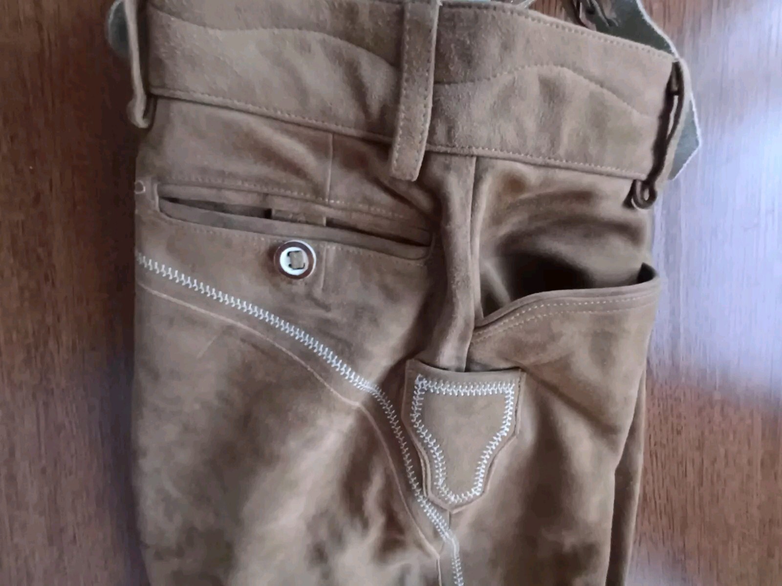 Stunning Oktoberfest Suede Wildbock Deer Leather Trachten Lederhosen Shorts W 34