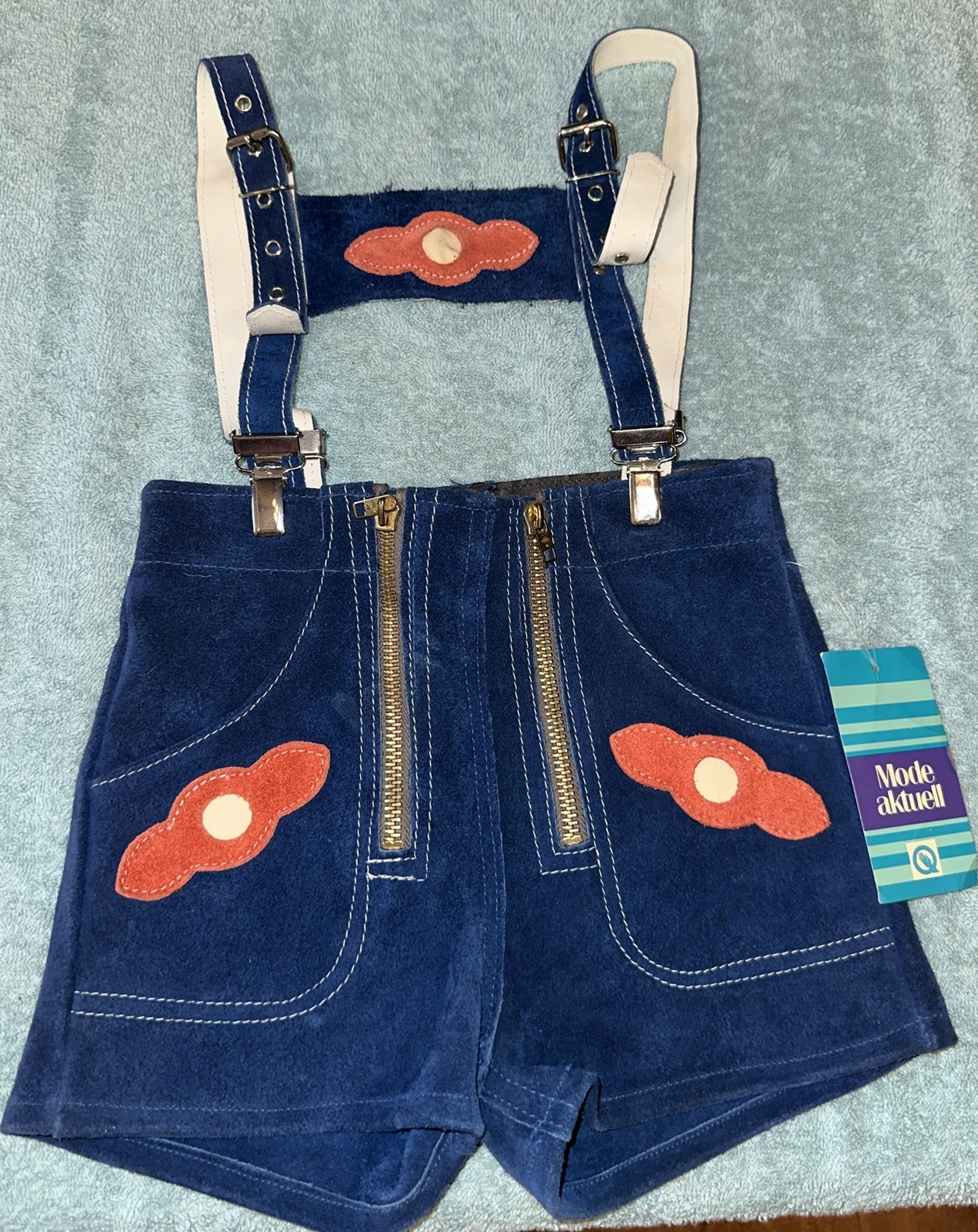 Vintage Authentic German Oktoberfest LEDERHOSEN Childs Shorts Suspender Leather