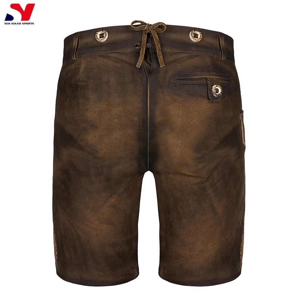 Men’s Lederhosen Shorts German Bavarian Leather Oktoberfest Costume
