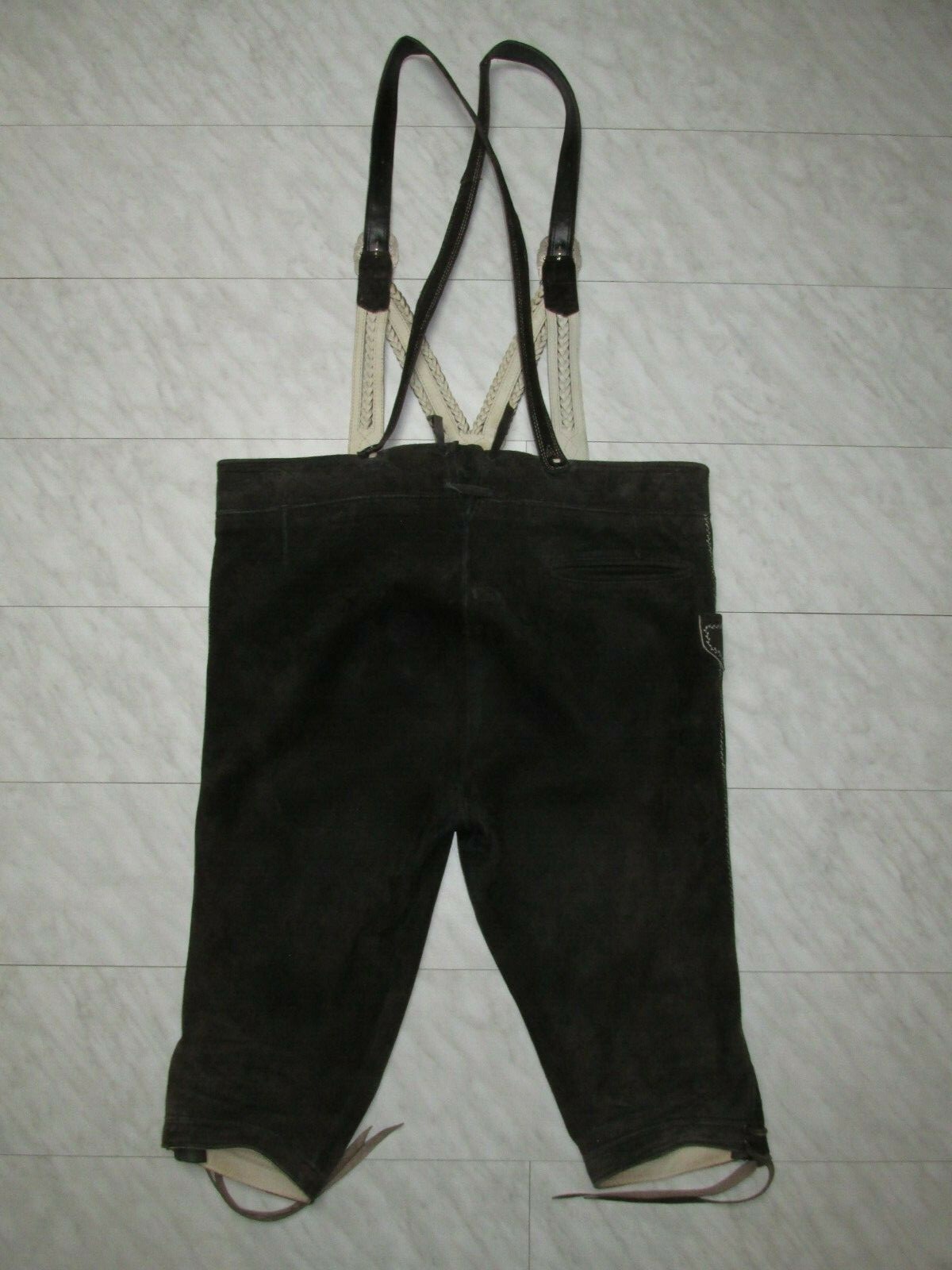 Vintage 80er Kniebund Lederhose Träger Gay Größe 58 innen Glattleder sehr weich