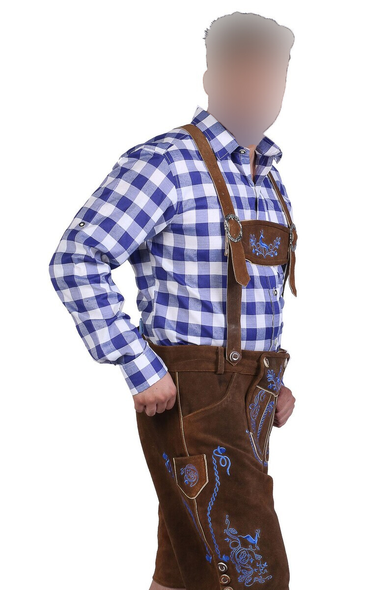 Men’s Bavarian Tratchen Lederhosen Pant German Oktoberfest Suede Leather Pants