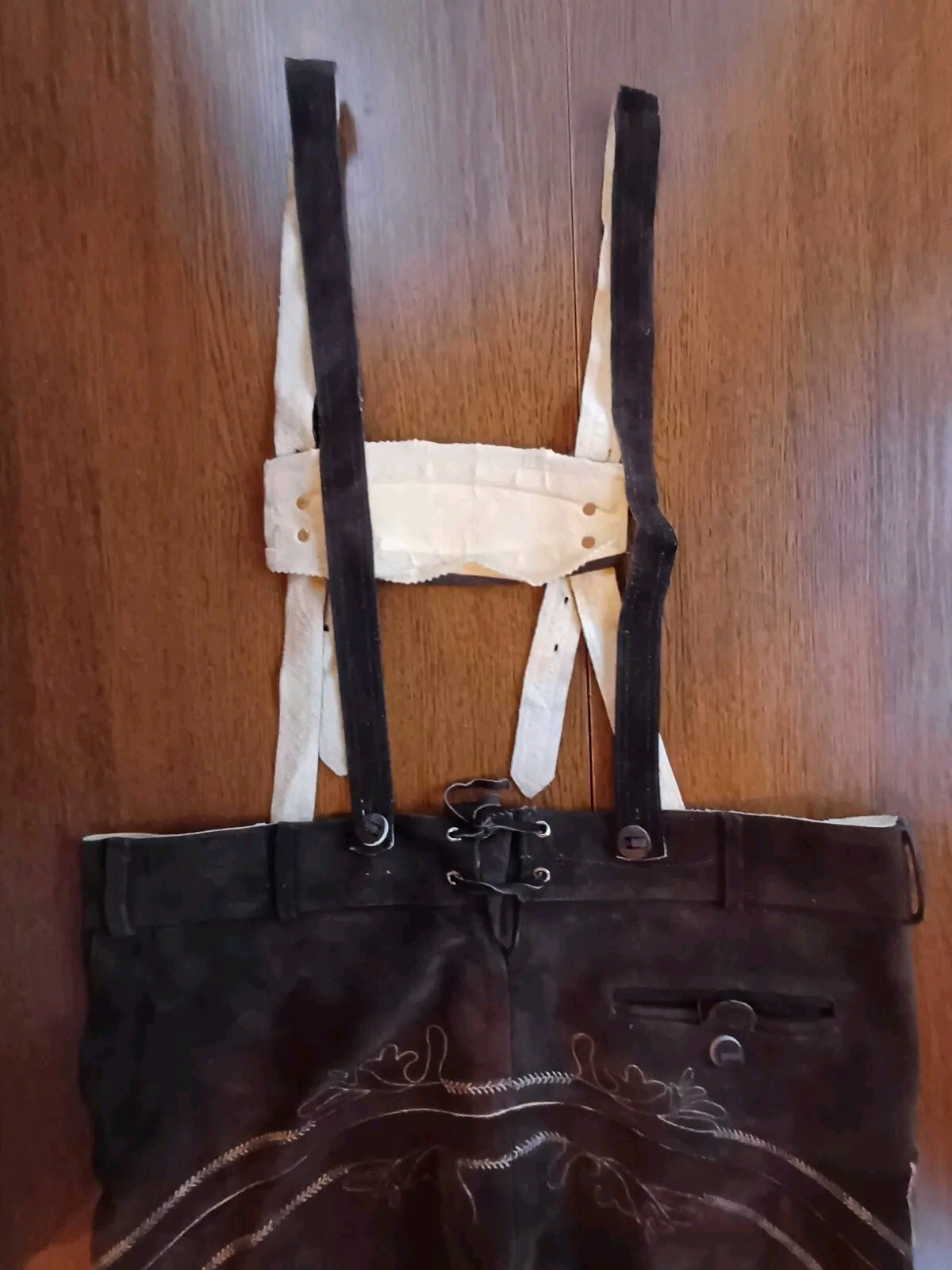 Bavarian Trachten Oktoberfest Suede Leather Lederhosen Shorts Pant Size W 42-44