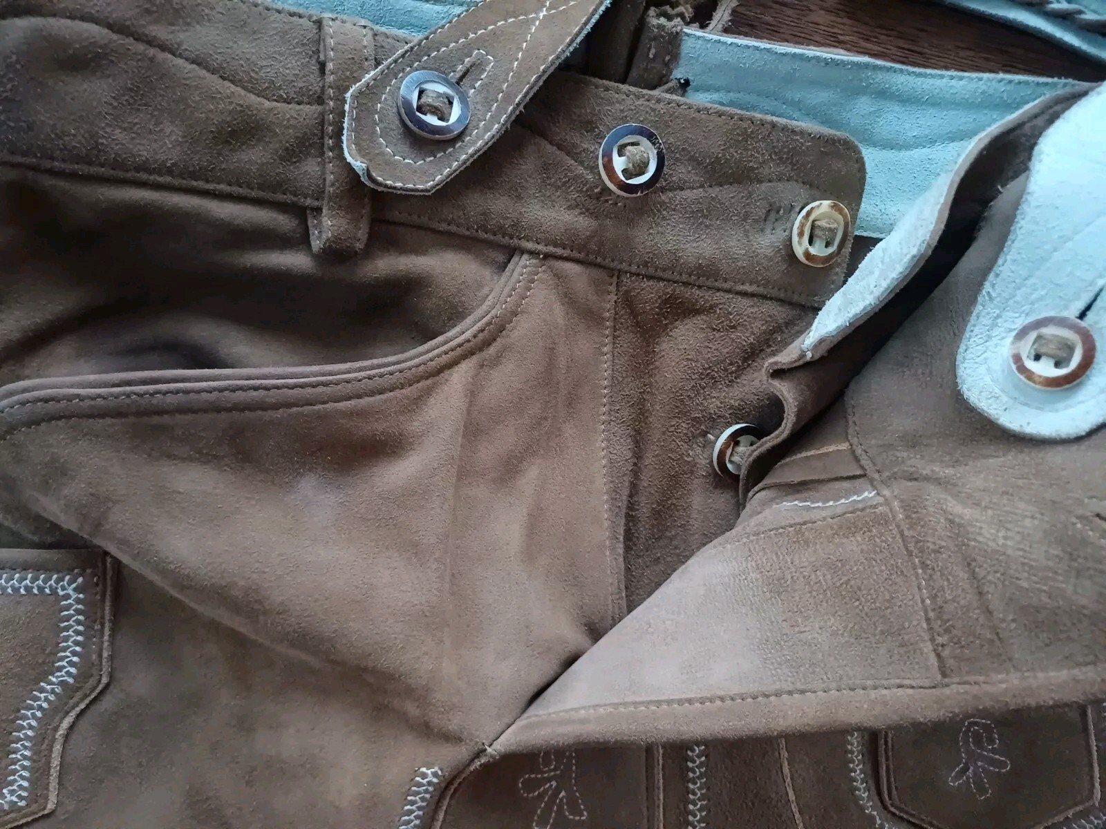 Stunning Oktoberfest Suede Wildbock Deer Leather Trachten Lederhosen Shorts W 34