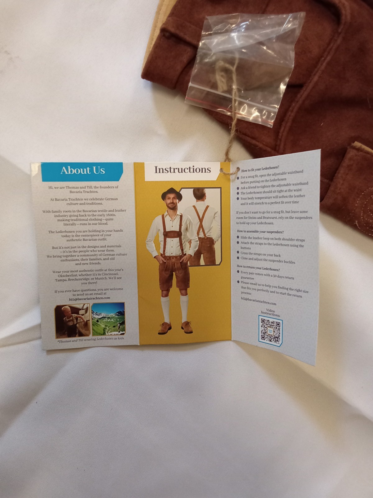 Bavaria Trachten Lederhosen Men’s Size 28 New