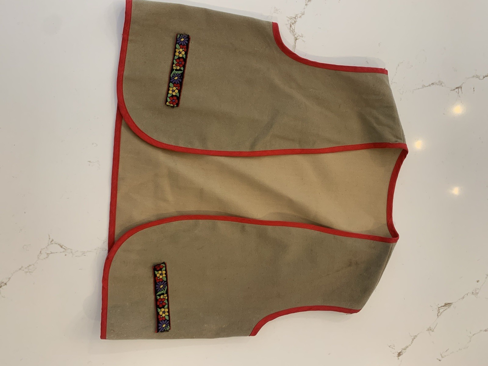 Vintage Folk Outfit Bavarian Style Vest and Suspenders Set Kids Medium