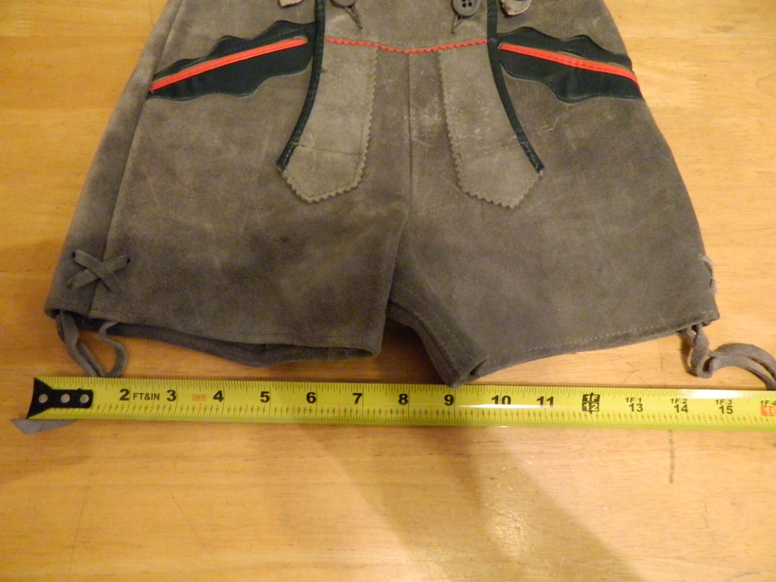 Lederhosen German Child Shorts Authentic Vintage Suede Leather Size 110 German