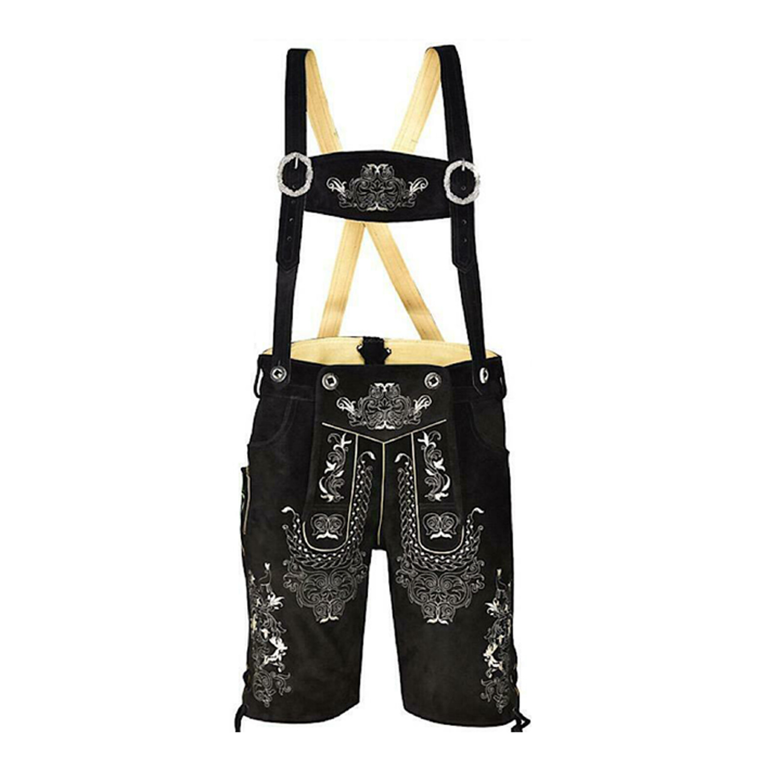 Authentic Men Oktoberfest Bavarian Lederhosen Suede Leather Trousers