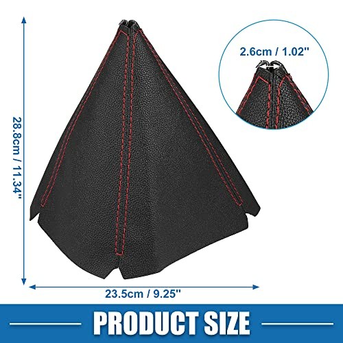 Universal Shift Boot Cover Car Shift Knob Boot Dust Cover Seams Faux Red