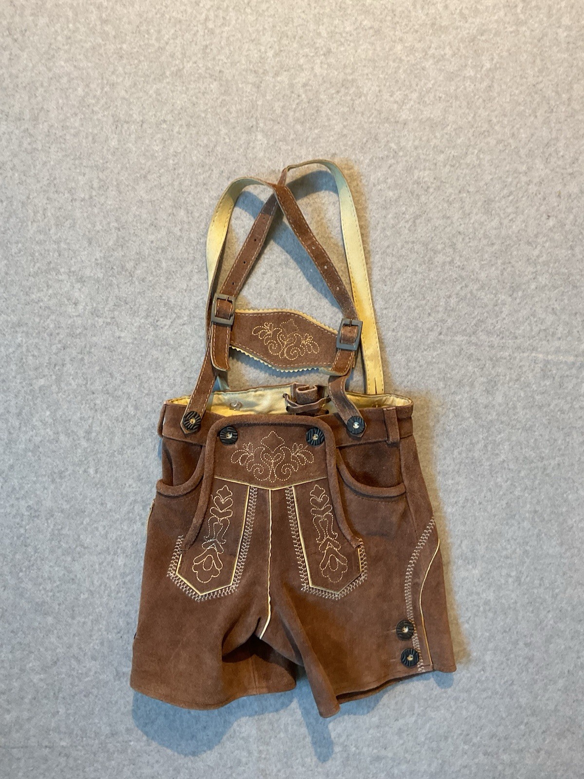 Traditional German Lederhosen Embroidered Suede Leather 92 12 Mo Tan Toddler