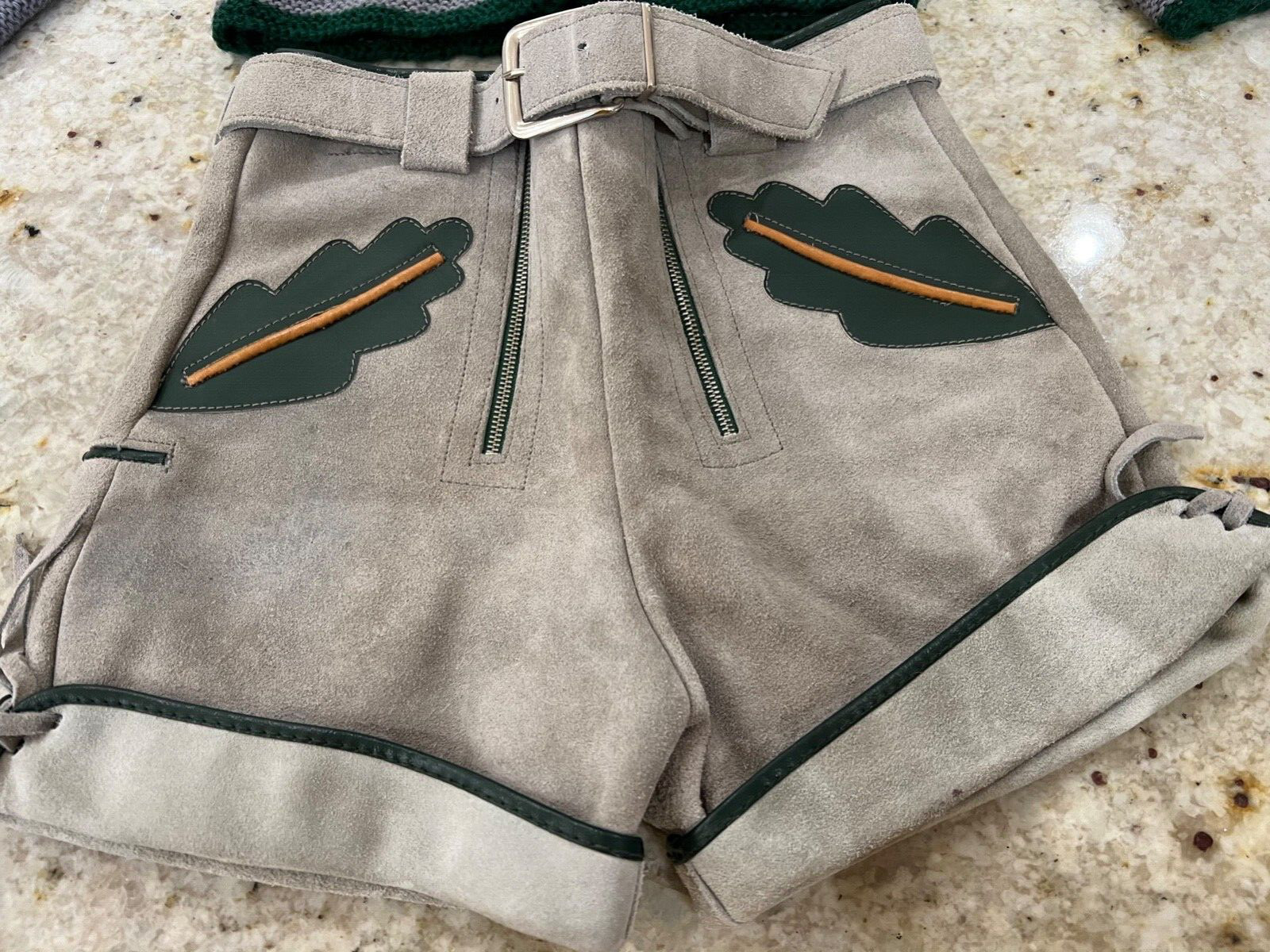 Vintage German Childs Lederhosen with Sweater Set