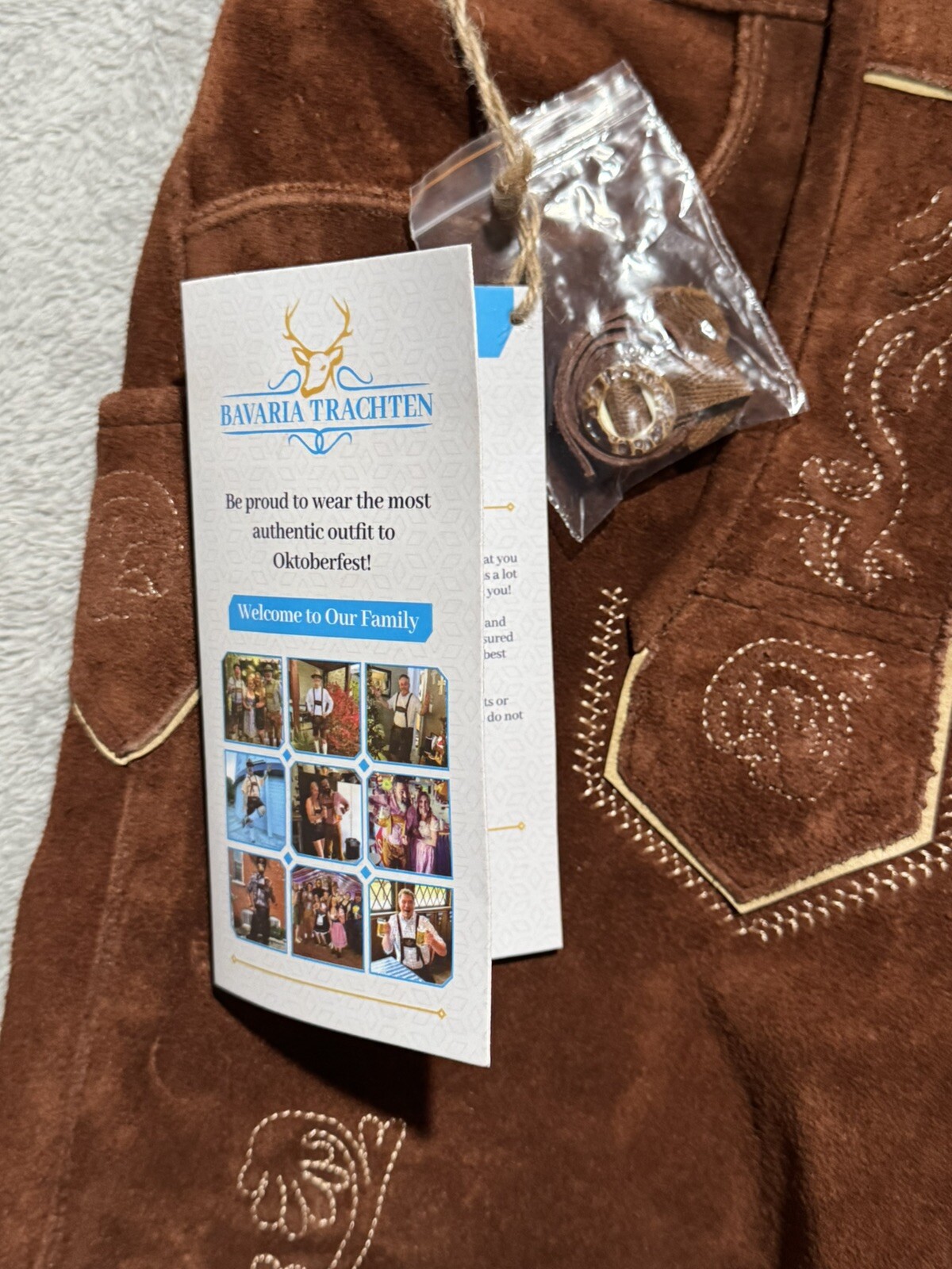 Bavaria Trachten Mens 30 Genuine Leather Light Brown Lederhosen Oktoberfest NWT