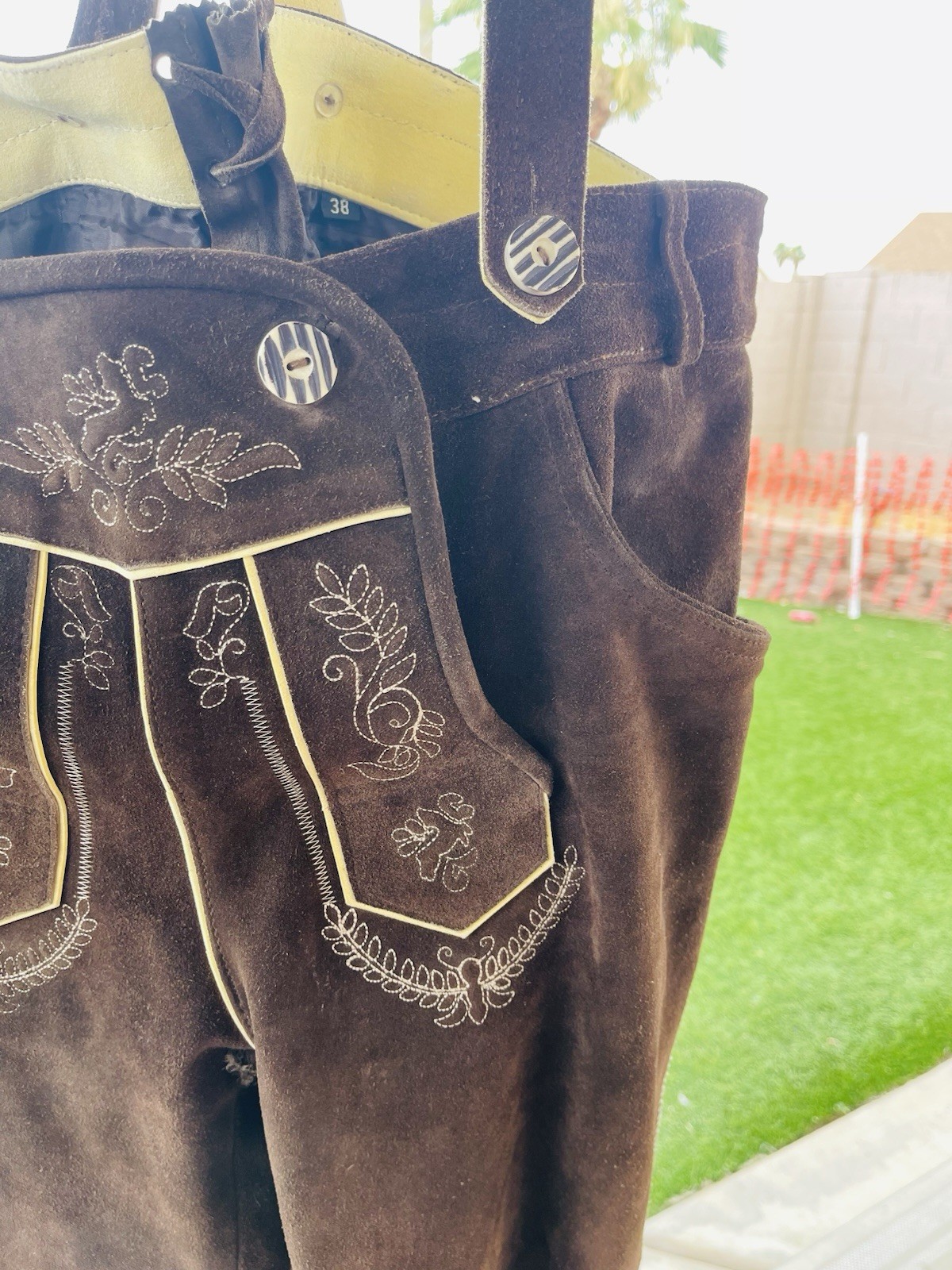 🍻German Bavarian Oktoberfest Trachten Lederhosen, Leather, Satin Lined. Sz 38🍻