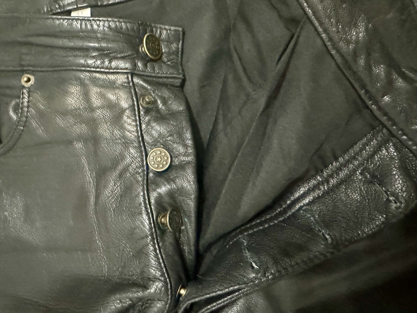 Genuine Leather Trousers Black
