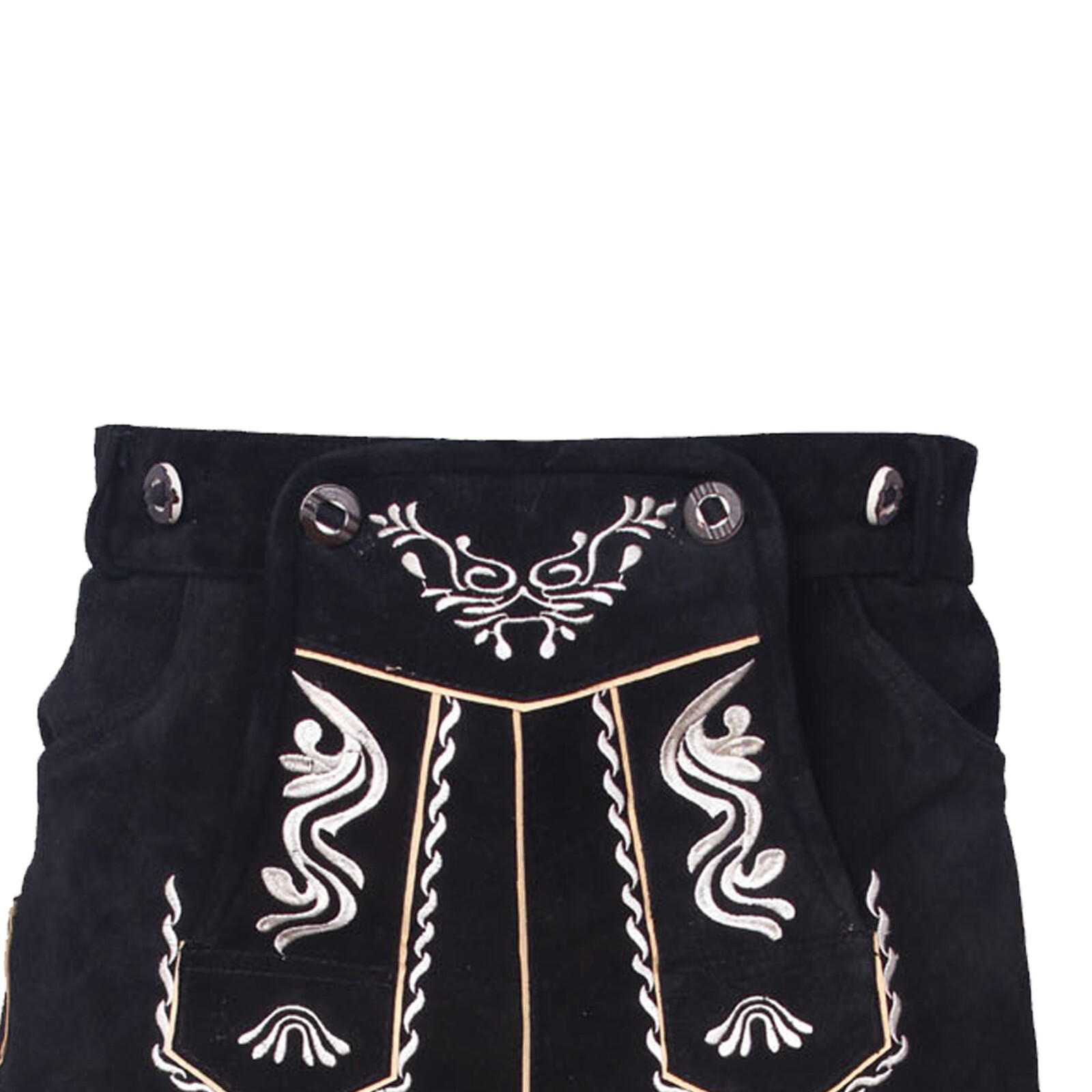 Leather Lederhosen Black Kniebundhosen Trachten German Mens Oktoberfest Costume