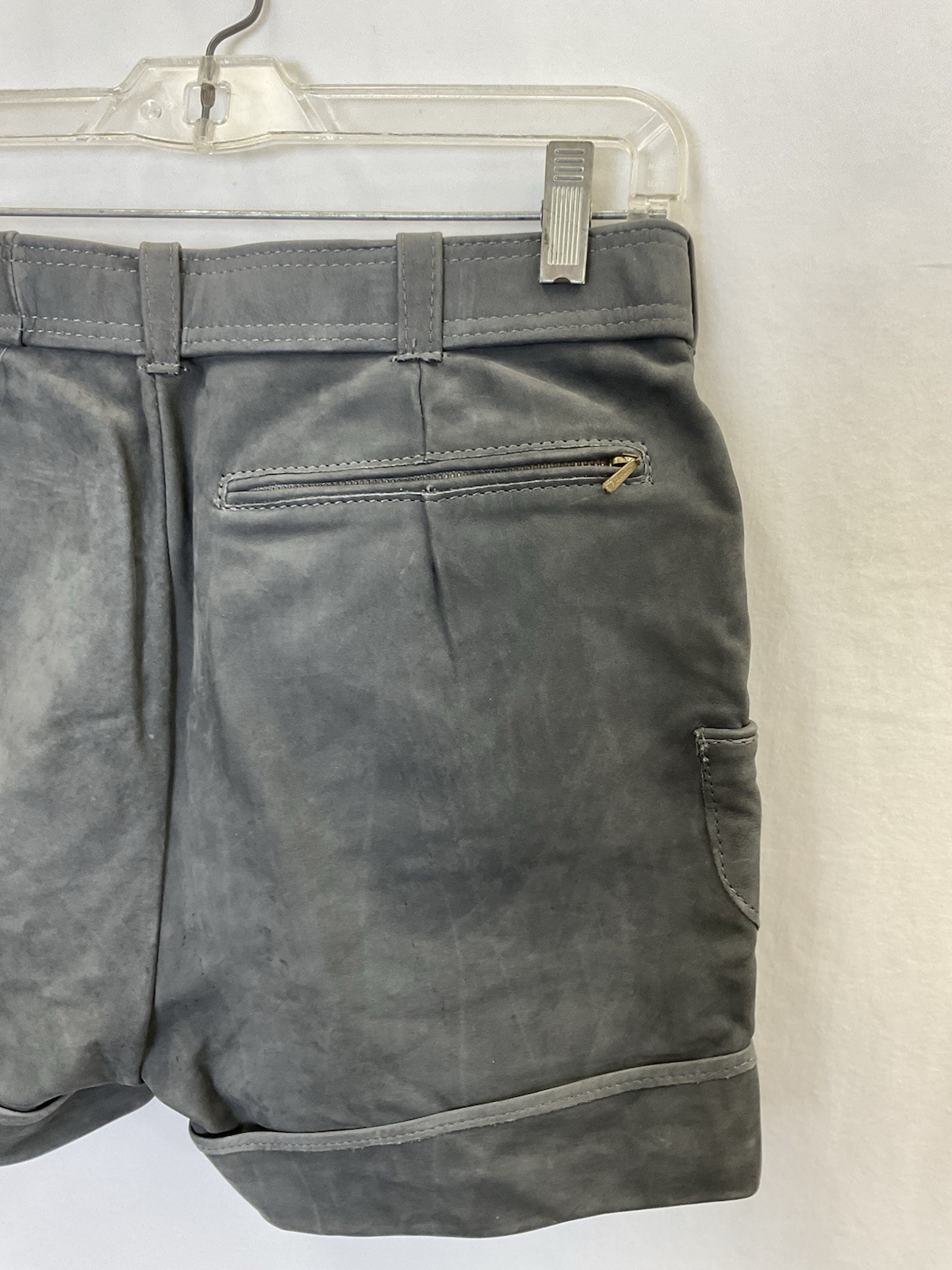 Vintage Women’s Unbranded Leather Lederhosen Double Zipper Shorts | 30” W