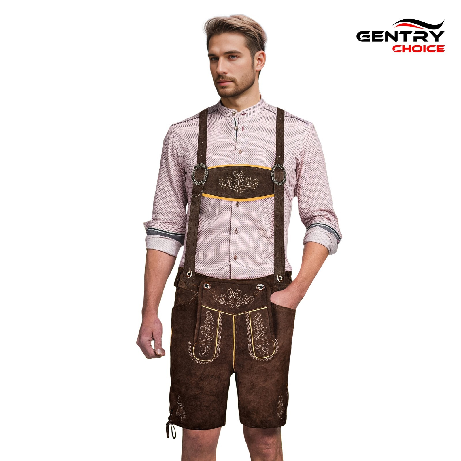Men Suede Leather Lederhosen Oskar Bavarian Lederhosen German Oktoberfest Dress