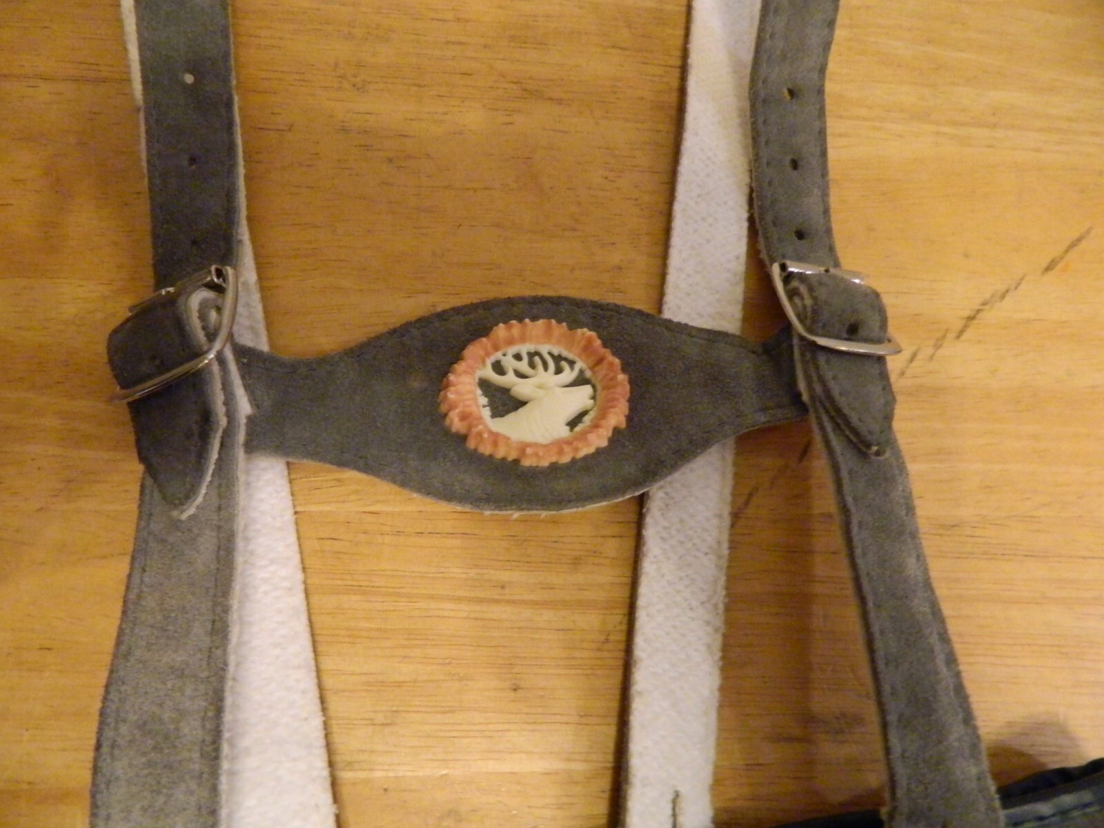 Lederhosen German Child Shorts Authentic Vintage Suede Leather Size 110 German
