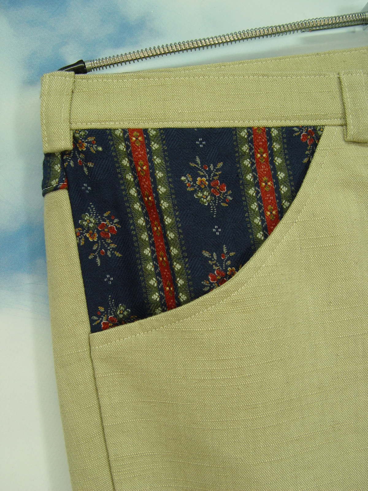 Upcycling Herren Shorts kurze Trachten Hot Pants aus Leinen UCS002 Gr.52