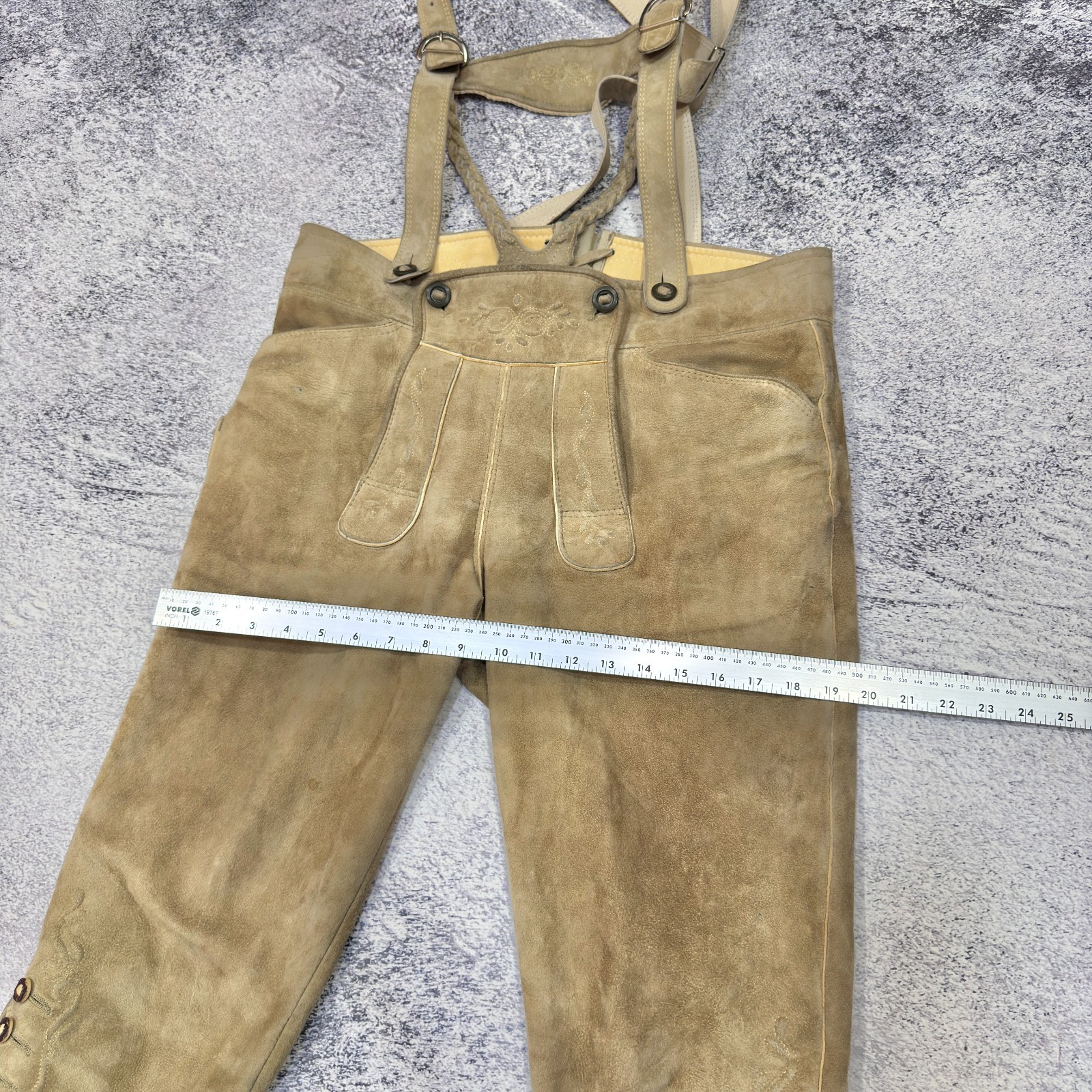 Authentic Vintage Lederhosen Traditional Bavarian Leather Pants 48 (32)