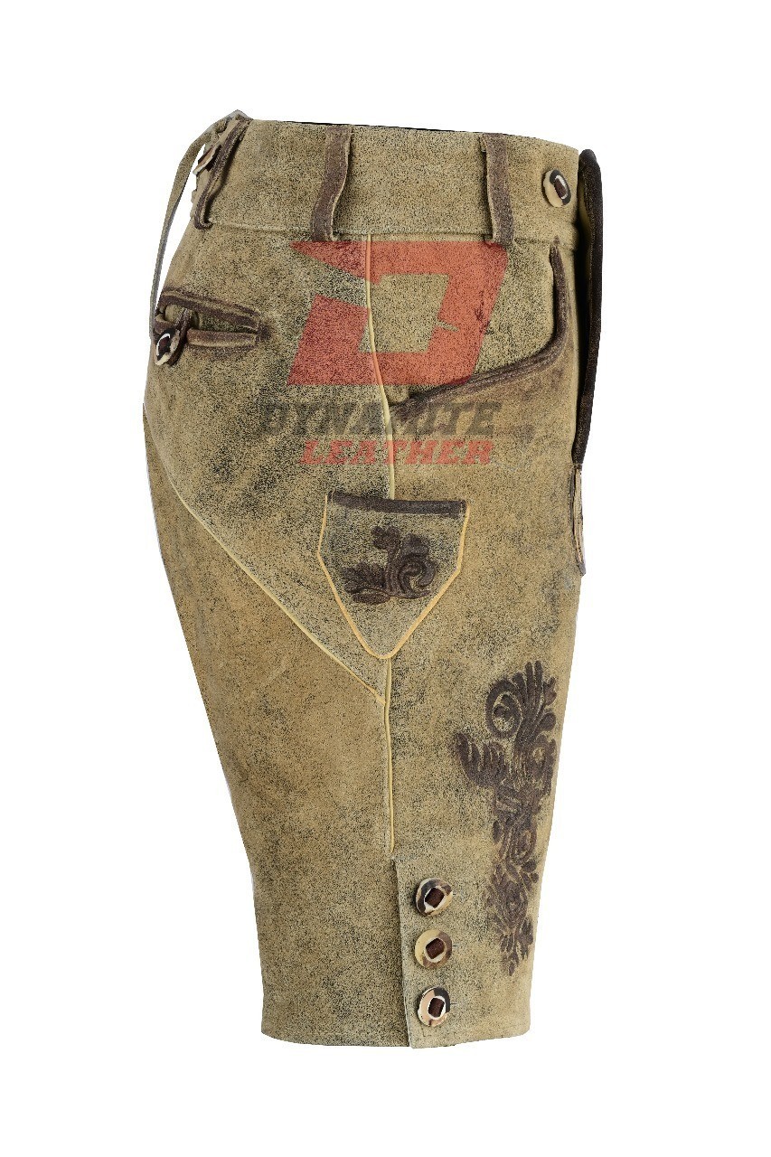 Traditional German Lederhosen Bavarian Men Vintage Shorts Oktoberfest 2025