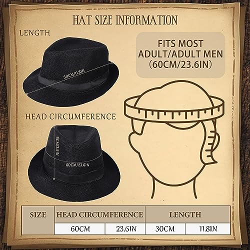 JONRRYIN 1920s Mens Costume Accessories Set, Gangster Costume Medium Black