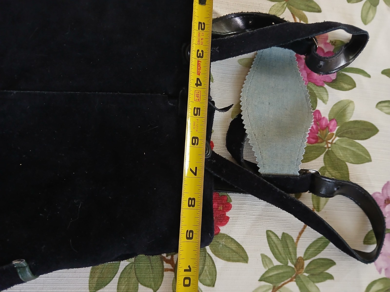 Vintage 1960s Black Lederhosen Shorts w/ Suspenders – Suede Size 86 Kids – VG+