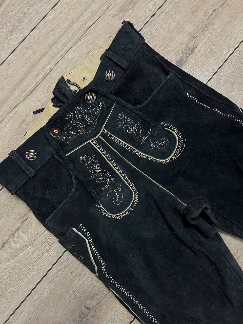 GONSER Mens Lederhosen Bib Shorts Trachten Leather Loden EU 50 33×18 Oktoberfest
