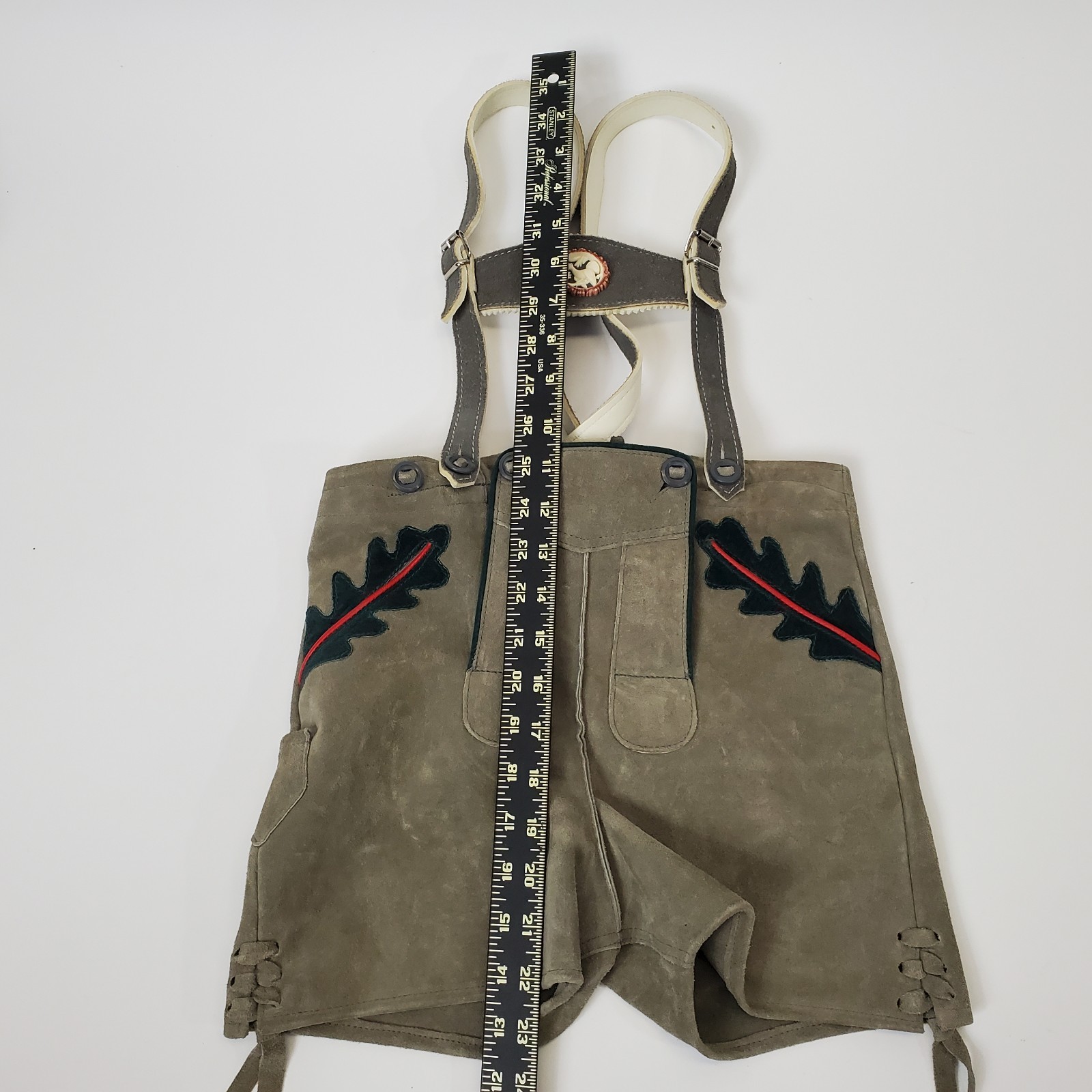 VTG German Lederhosen Child Suede Embroidered Tracht Oktoberfest 2T 4T