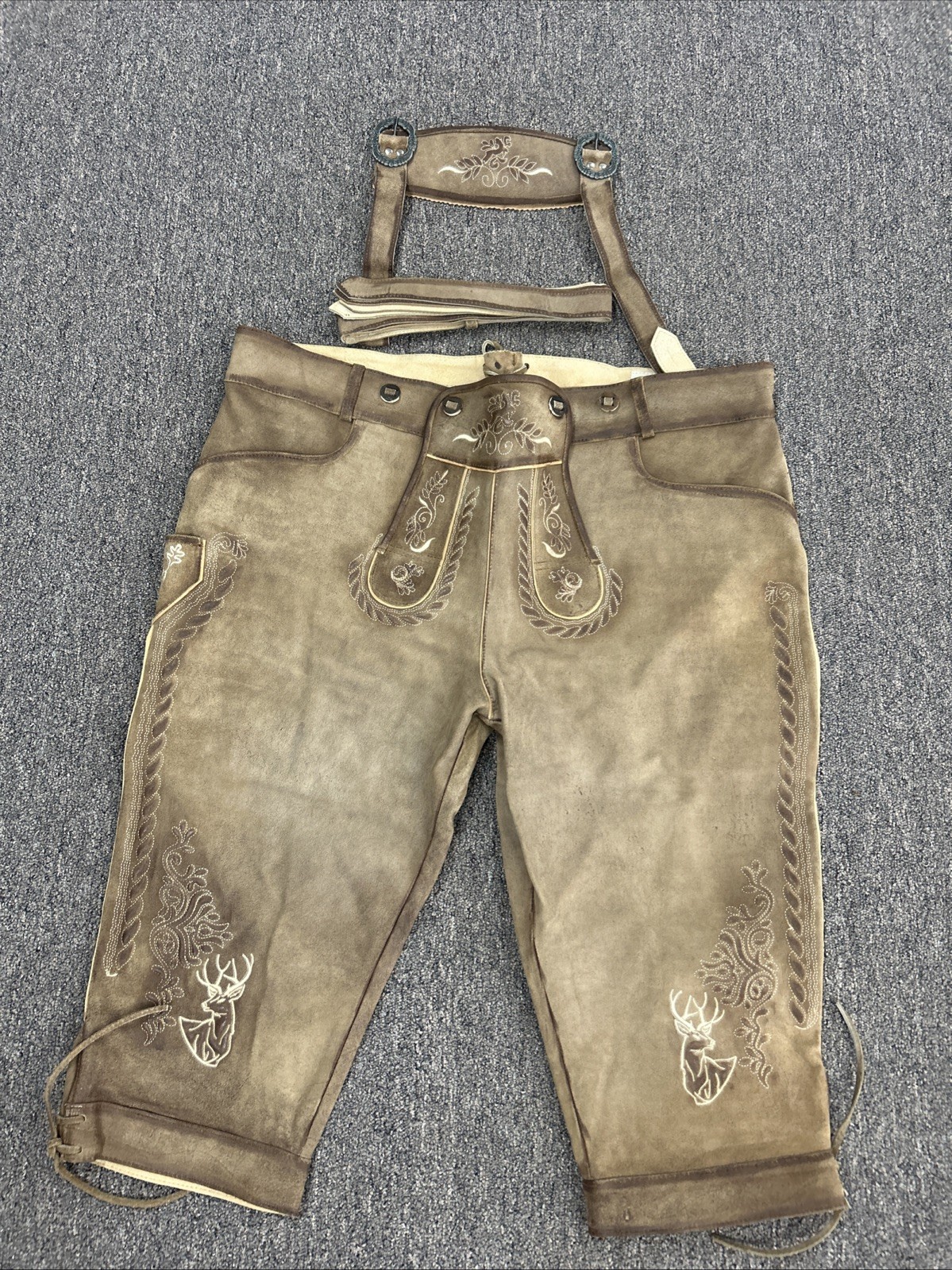 lederhosen Store men leather Shorts Bavarian Classic 58 EU 41-42 Uk/US