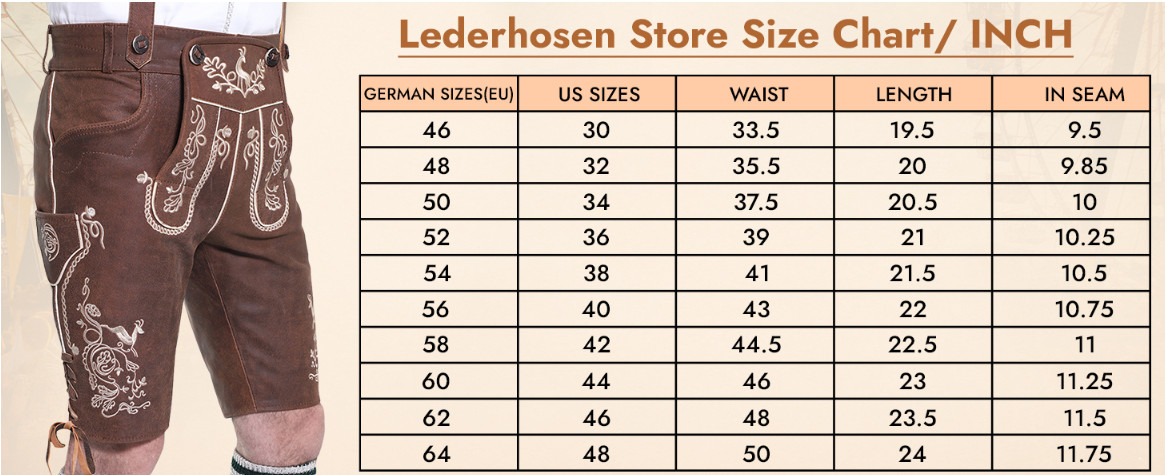 Authentic Lederhosen Men – German Oktoberfest Outfit Men – Genuine Leather