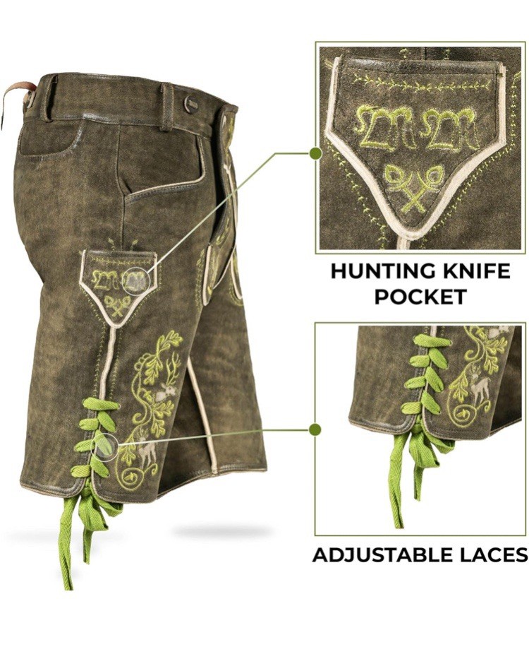 AlpsOak Mens Lederhosen